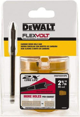 DeWALT - 2-9/16" Diam, 2" Cutting Depth, Hole Saw - Carbide-Tipped Saw, Toothed Edge - Apex Tool & Supply