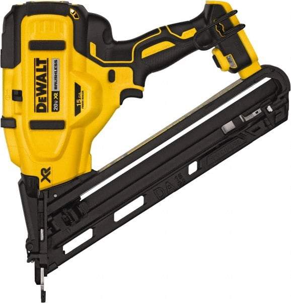 DeWALT - Cordless Finish Nailer - 15 Gauge Nail Diam, 1-1/4 to 2-1/2" Long Nail, Lithium-Ion Batteries Not Included - Apex Tool & Supply
