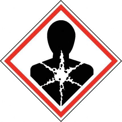 NMC - Hazardous Materials Label, Header: Health Hazard - Legend: GHS - Graphic, English, Black & Red, 2" Long x 2" High, No Coating - Apex Tool & Supply