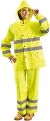 OccuNomix - Size XL, High Visibility Yellow, Rain Jacket - 2 Pockets, Detachable Hood - Apex Tool & Supply