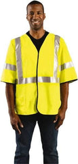 OccuNomix - Size M Flame Resistant/Retardant Yellow Solid General Purpose Vest - 36 to 38" Chest, ANSI 107-2015, ASTM F1506, ATPV=7.1 cal/Sq cm, NFPA 70E/HRC=1, Hook & Loop Closure, 1 Pocket, Polyester Blend - Apex Tool & Supply