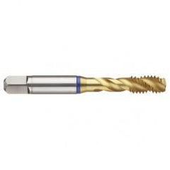 M14x2.0 6H 3-Flute PM Cobalt Blue Ring Semi-Bottoming 40 degree Spiral Flute Tap-TiN - Apex Tool & Supply