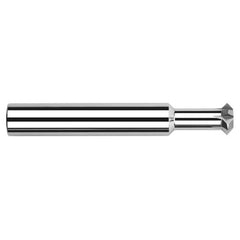 Double Angle Shank Cutters - 0.5000″ (1/2″) Cutter Diameter × 0.1090″ (7/64″) Width × 2.0000″ (2″) Neck Length Carbide Double Angle Shank Cutter, 6 Flutes - Exact Industrial Supply