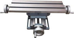 Interstate - 6-1/8" Table Width x 18-5/8" Table Length, 9" Cross Travel x 13" Longitudinal Travel, Slide Machining Table - 5.28" Overall Height, Two 1/2" Longitudinal T Slots - Apex Tool & Supply