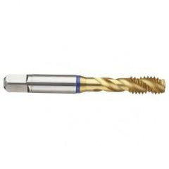 1/2-13 2B 3-Flute PM Cobalt Blue Ring Semi-Bottoming 40 degree Spiral Flute Tap-TiN - Apex Tool & Supply