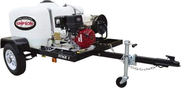 Simpson - Gas, 5.5 hp, 3,200 psi, 2.8 GPM, Cold Water Pressure Washer - CAT Triplex, 50' x 3/8" Hose - Apex Tool & Supply
