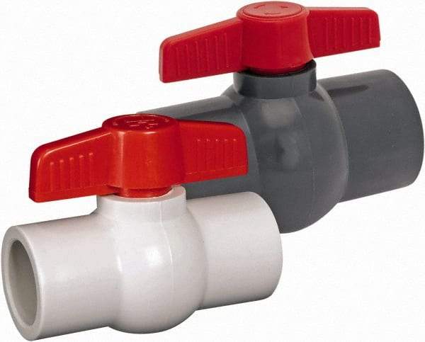 Hayward - 2" Pipe, Full Port, PVC Miniature Ball Valve - Inline - One Way Flow, FNPT Ends, Tee Handle, 150 WOG - Apex Tool & Supply