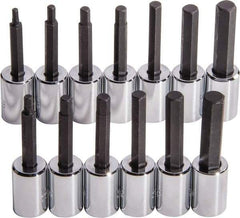 Proto - 13 Piece 3/8" Drive Standard Socket Set - 6 & 12 Points, 3/8 to 3/8", 4 to 10mm, Inch/Metric Measurement Standard - Apex Tool & Supply