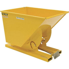 Vestil - 590 Lb Load Capacity, 1 Cu Yd, Steel Self-Dumping Hopper - 41-9/16" Wide x 61-1/8" Long x 42-3/4" High, Yellow - Apex Tool & Supply