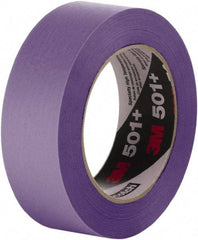 3M - 24mm Wide x 55 m Long Purple Crepe Paper Masking Tape - Series 501+, 33 In/Lb Tensile Strength - Apex Tool & Supply