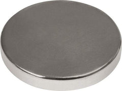 Mag-Mate - 1" Diam x 3/16" High Neodymium Rare Earth Magnet - 38.4 Lb Max Capacity, 180°F Max, Nickel Plated - Apex Tool & Supply