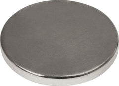 Mag-Mate - 1" Diam x 1/8" High Neodymium Rare Earth Magnet - 37.3 Lb Max Capacity, 180°F Max, Nickel Plated - Apex Tool & Supply