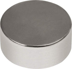 Mag-Mate - 3/4" Diam x 3/8" High Neodymium Rare Earth Magnet - 24 Lb Max Capacity, 180°F Max, Nickel Plated - Apex Tool & Supply