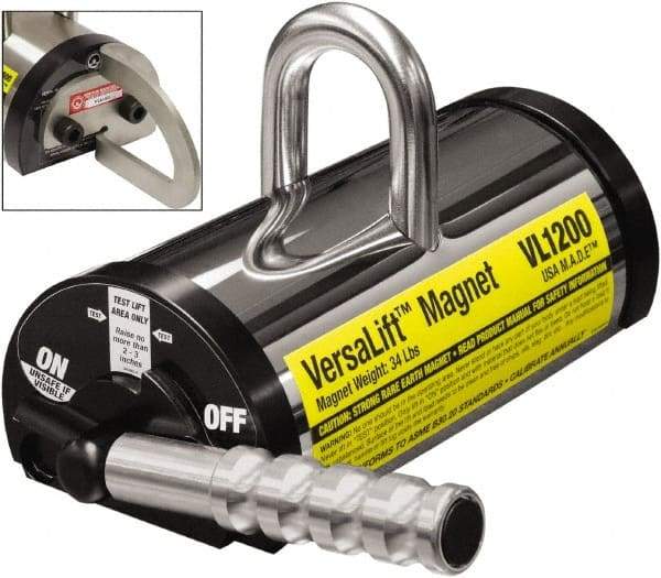 Mag-Mate - 1,200 Lb Load Capacity, Permanent Neo-Lift Magnet - 6-1/2" High x 5" Wide, 2 Poles - Apex Tool & Supply