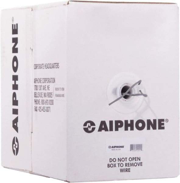 Aiphone - 22 AWG, 2 Wire, 500' OAL Shielded Automation & Communication Cable - PVC Insulation, 0.0253" OD - Apex Tool & Supply