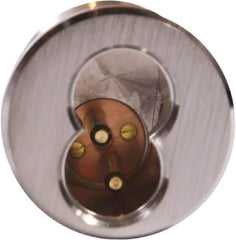 Arrow Lock - 6, 7 Piece Less Cylinder - SFIC Small Format IC Cylinder - Satin Chrome Coated, Brass - Apex Tool & Supply