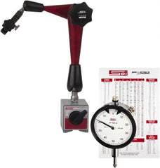 SPI - 0.001" Graduation, 1" Max Meas, 0-100 Dial Reading, Dial Indicator & Base Kit - 9-1/2" Base Height - Apex Tool & Supply
