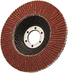 3M - 40 Grit, 7" Disc Diam, 5/8-11 Center Hole, Type 27 Ceramic Flap Disc - 8,600 Max RPM, Cloth Backing, Arbor Attaching System, Coated - Apex Tool & Supply