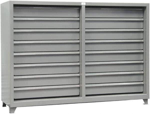 Strong Hold - 16 Drawer, Modular Storage Cabinet - Steel, 82" Wide x 26" Deep x 59" High, Dark Gray - Apex Tool & Supply