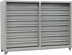 Strong Hold - 16 Drawer, Modular Storage Cabinet - Steel, 82" Wide x 26" Deep x 59" High, Dark Gray - Apex Tool & Supply