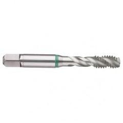 M8x1.25 6H 3-Flute Cobalt Green Ring Semi-Bottoming 40 degree Spiral Flute Tap-Bright - Apex Tool & Supply