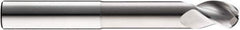 SGS - 1" Diam, 1-1/4" LOC, 3 Flute Solid Carbide Ball End Mill - Uncoated, Single End, 5" OAL, 1" Shank Diam, Spiral Flute - Apex Tool & Supply