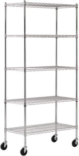 Sandusky Lee - 5 Shelf Wire Shelving Unit - 36" Wide x 18" Deep x 72" High, - Apex Tool & Supply