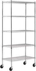 Sandusky Lee - 5 Shelf Wire Shelving Unit - 36" Wide x 18" Deep x 72" High, - Apex Tool & Supply