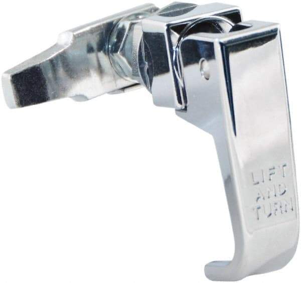Made in USA - 2-1/4" Long x 3/4" Wide x 2.78" High, Lift & Turn Compression Latch - Zinc Plated Steel, with Polished Chrome Finish - Apex Tool & Supply