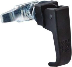 Made in USA - 2-1/4" Long x 3/4" Wide x 2.78" High, Lift & Turn Compression Latch - Zinc Plated Steel, with Black Powder Coat Finish - Apex Tool & Supply