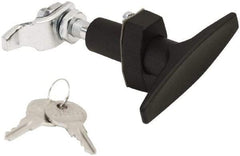 Made in USA - 3.33" Long x 0.88" Wide x 3-1/4" High, Compression Latch - Zinc Plated Steel, with Black Powder Coat Finish - Apex Tool & Supply