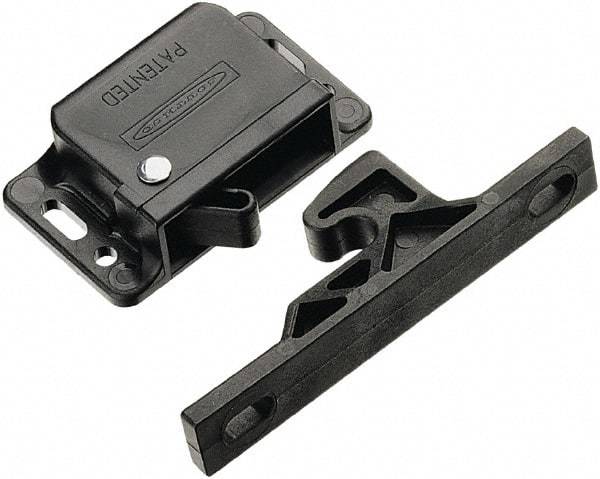 Made in USA - 2.83" Long x 0.67" Wide x 1.05" High, Grabber Catch Latch - Plastic, with Black Finish - Apex Tool & Supply