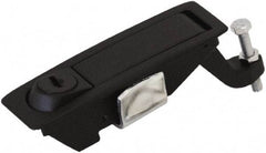 Made in USA - 4.29" Long x 1.61" Wide x 3.31" High, Lever Latch - Zinc Plated Steel, with Black Powder Coat Finish - Apex Tool & Supply