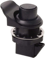 Made in USA - 2.07" Long x 1.13" Wide x .98" High, Push Knob Latch - Plastic, with Black Finish - Apex Tool & Supply
