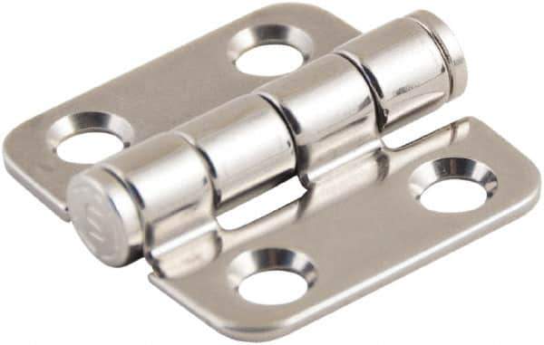 Made in USA - 1-1/2" Long x 1-1/2" Wide, Cabinet Hinge - 316 Stainless Steel, High Gloss Finish - Apex Tool & Supply