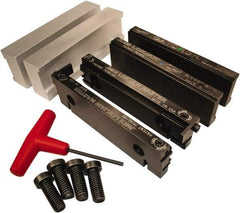 Jet Machining - 6" Jaw Width, " Jaw Height, Standard Vise Jaw Sets - Hardened Steel - Apex Tool & Supply