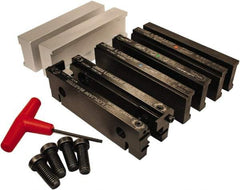 Jet Machining - 6" Jaw Width, " Jaw Height, Standard Vise Jaw Sets - Hardened Steel - Apex Tool & Supply