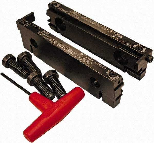 Jet Machining - 6" Wide x 1.71" High x 5/8" Thick, Flat/No Step Vise Jaw - Semi-Hard, Alloy Steel, Fixed Jaw, Compatible with 6" Vises - Apex Tool & Supply