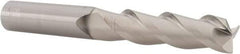 SGS - 1/2", 3 Flute, Single End, Solid Carbide, 0.03" Corner Radius End Mill - 4" OAL, 38° Helix, Right Hand Flute, 2" LOC, Right Hand Cut - Apex Tool & Supply