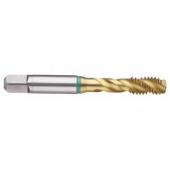 M4x0.70 6H 3-Flute Cobalt Green Ring Semi-Bottoming 40 degree Spiral Flute Tap-TiN - Apex Tool & Supply