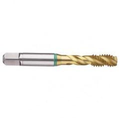 M18x2.5 6H 4-Flute Cobalt Green Ring Semi-Bottoming 40 degree Spiral Flute Tap-TiN - Apex Tool & Supply