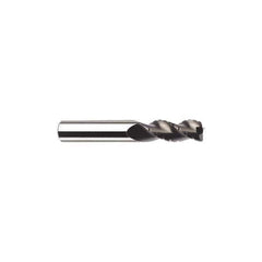 SGS - 3/4" Diam, Coarse Pitch, 1" LOC, 3 Flute Solid Carbide 0.03" Corner Radius Roughing End Mill - TiB2 Finish, 6" OAL, 3/4" Shank Diam, Single End, Extended Reach, Centercutting, 38° Helix - Apex Tool & Supply