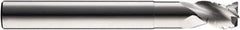 SGS - 1/2" Diam, Coarse Pitch, 5/8" LOC, 3 Flute Solid Carbide 0.03" Corner Radius Roughing End Mill - Uncoated, 4" OAL, 1/2" Shank Diam, Single End, Extended Reach, Centercutting, 38° Helix - Apex Tool & Supply