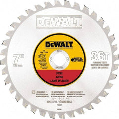 DeWALT - 7" Diam, 25/32" Arbor Hole Diam, 36 Tooth Wet & Dry Cut Saw Blade - Steel, Crosscutting Action, Standard Round Arbor - Apex Tool & Supply