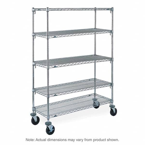 Metro - 900 Lb Capacity 5 Shelf Mobile Wire Shelving Unit - Add-On Unit - Apex Tool & Supply