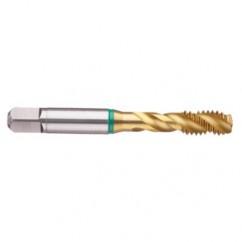 2-64 2B 3-Flute Cobalt Green Ring Semi-Bottoming 40 degree Spiral Flute Tap-TiN - Apex Tool & Supply