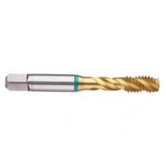 2-64 2B 3-Flute Cobalt Green Ring Semi-Bottoming 40 degree Spiral Flute Tap-TiN - Apex Tool & Supply