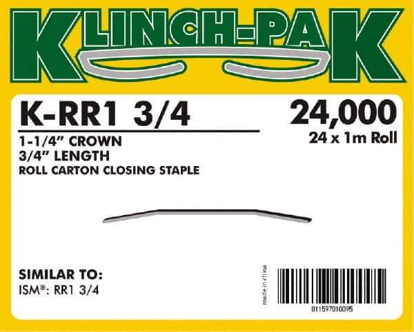 Klinch-Pak - 3/4" Long x 1-1/4" Wide, 0 Gauge Wide Crown Construction Staple - Steel, Copper Finish, Chisel Point - Apex Tool & Supply