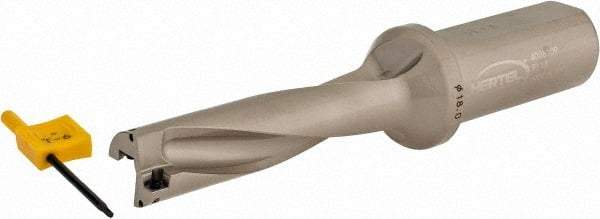 Hertel - 2.8346" Max Drill Depth, 4xD, 0.7087" Diam, Indexable Insert Drill - 2 Inserts, 63/64" Shank Diam, Straight Shank - Apex Tool & Supply
