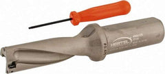 Hertel - 2-5/8" Max Drill Depth, 3xD, 7/8" Diam, Indexable Insert Drill - 2 Inserts, 1" Shank Diam, Straight Shank - Apex Tool & Supply